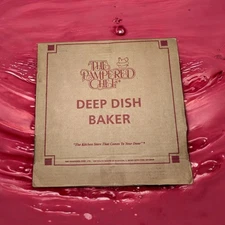 THE PAMPERED CHEF 10” Deep Dish Baker Baking Round Stoneware NEW 