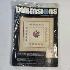 Dimensions Roses N Lace Counted Cross Stitch Kit 1986 Vintage Designer D Cooley