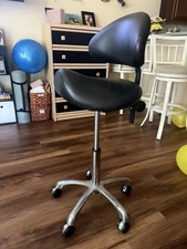 Kaleurrier Saddle Stool Rolling Swivel Height Adjustable with Wheels,Heavy Duty