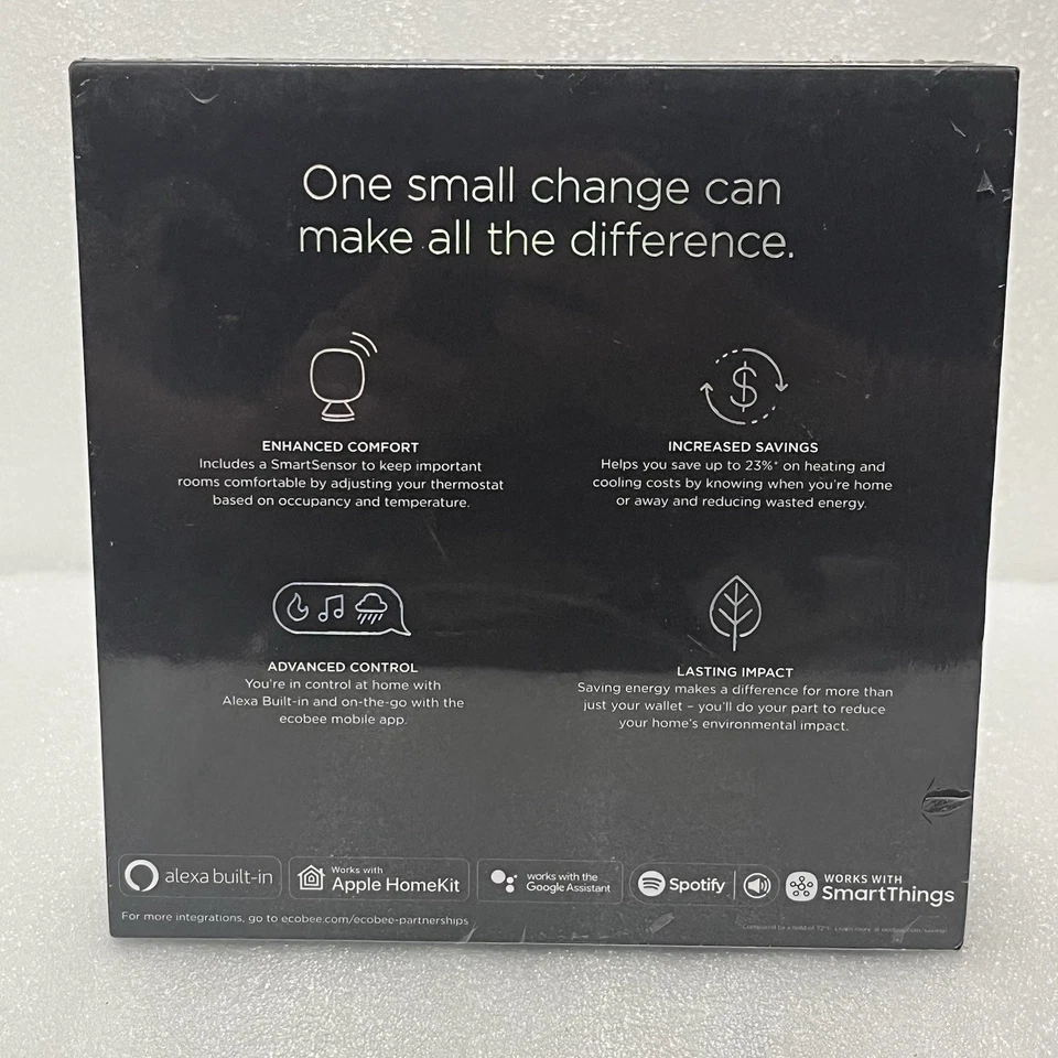 ecobee EB-STATE5PCO- 01 Smart Thermostat w Voice Smart Sensor New Sealed - Image 3 of 4