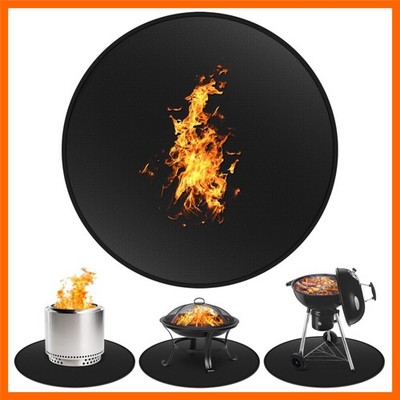 39'' Fire Pit Mat for Solo Stove Bonfire - Round Fireproof Under Grill Mat for...