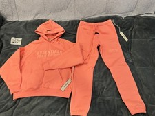 Essentials Fear of God Coral Hoodie and Sweat Pants Full Set Size XS Brand New