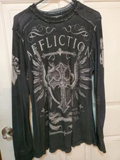 Affliction 2 Sided Thermal Men's Sz. XL See Pictures For Other Side
