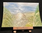 4x6 Original Crayon All Wax Painting Landscape View with Trees “Treetop View”  — photo 4
