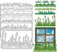 8Pcs Grass Metal Cutting Dies for Card Making Paper Embossing Die Cuts Kit Stenc