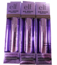 e.l.f. Big Mood Mega Volume & Lifting Mascara,Deep Brown 0.36 oz-3 PACK