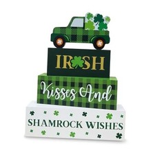St. Patrick's Day Decorations, 4 Pcs Wooden St. Patrick's Day Table