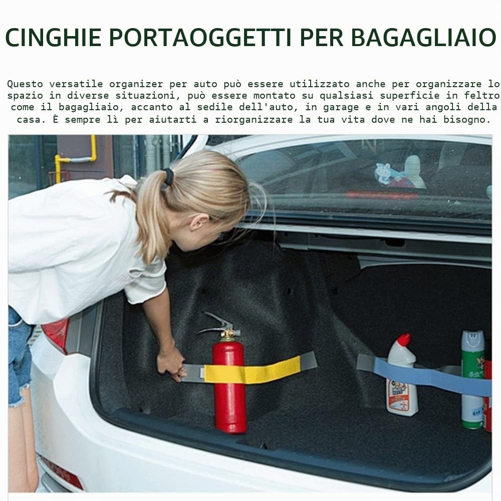 Organizer - Auto 80cm con 2 Tasche Elastico Portaoggetti Bagagliaio Auto Multiuso - Miniatura 11