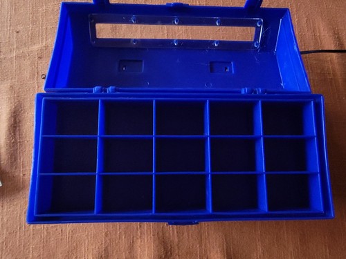 Vintage 1997 Imperial Blue Micro Machines Style Carrying Case/Storage Box GB66 - Picture 8 of 10