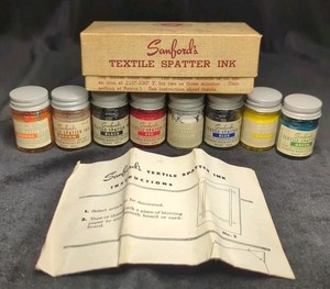 Vintage Sanford's Textile Spatter Ink (LOT OF 8) Rare