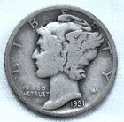 1931-D Mercury Dime — photo from another recent sale