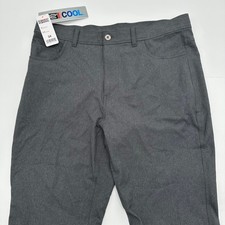 32 Degrees Cool Mens 34x31 Performance Pants Charcoal Melange Grey Gray NWT
