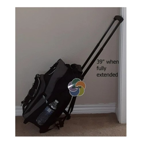 With Wheels Rolling Backpack Travel Backpack - Black