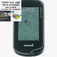 Garmin Oregon 750t GPS con aggiornamento mappe TOPO U.S. 24K scegli due regioni!