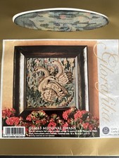 Glorafilia England Medieval Swans Tapestry Needlepoint Kit 6.5 x 6.5 Started