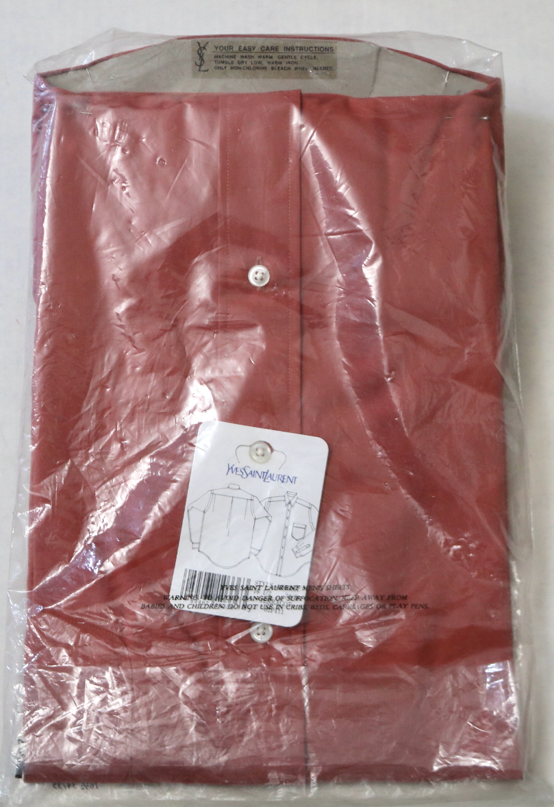 Camicia abito Yves Saint Laurent YSL vintage marrone nuova con scatola 16 5 34 35