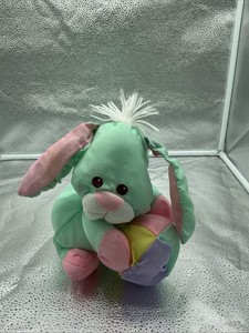 Vintage Fisher Price Puffalump Mint Green Bunny Rabbit Easter Egg Plush 1988