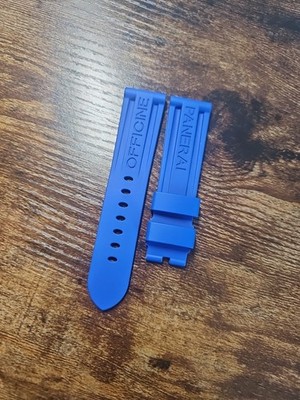 Panerai Watch 24/22mm XL Baby Blue OEM Caoutchouc Rubber Pin