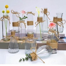 Glass Bud Vases Set of 12,Small Clear Glass Vases for Flowers 5.5 to 8.9"