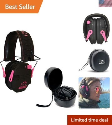 Pink Razor Slim Electronic Shooting Muff with Protective Case - HD Sound Quality