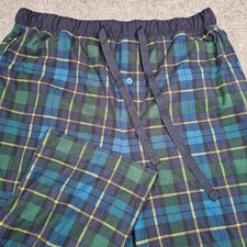 Nautica Pajama Pants Mens Plaid Sleepwear Lounge Bottoms Blue Green Large L