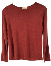 Coldwater Creek Red Long Sleeve Knit Sweater M 100% Rayon Made In USA