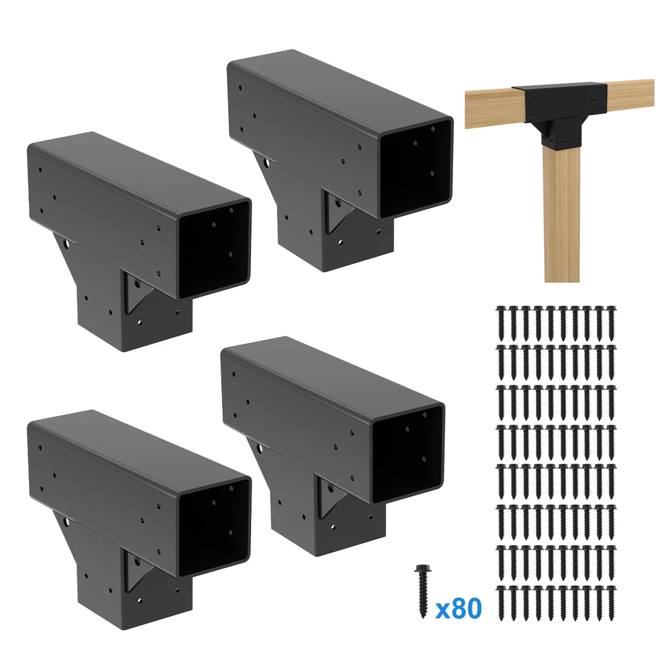 Hágalo usted mismo 4x4 Kit de soportes para pérgola exterior soporte de madera elevado para fácil instalación Foto 2 de 4