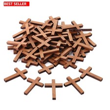 Quality Wooden Cross Crafting Pack, 1.7x1.2 Inch, 50 Pcs for Creative Projects