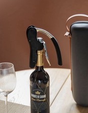 Image of BarCraft Deluxe Corkscrew, Wine Bottle Opener, Black &