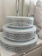 3 piece metal cake stand, three separate stands