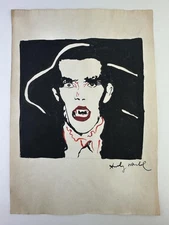 Andy Warhol COA Art Painting Original Drawing Vintage Paper Signed