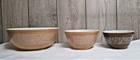 PYREX Woodland Nesting MIXING BOWL Set of 3 Brown Tan 401, 402, 404, VTG