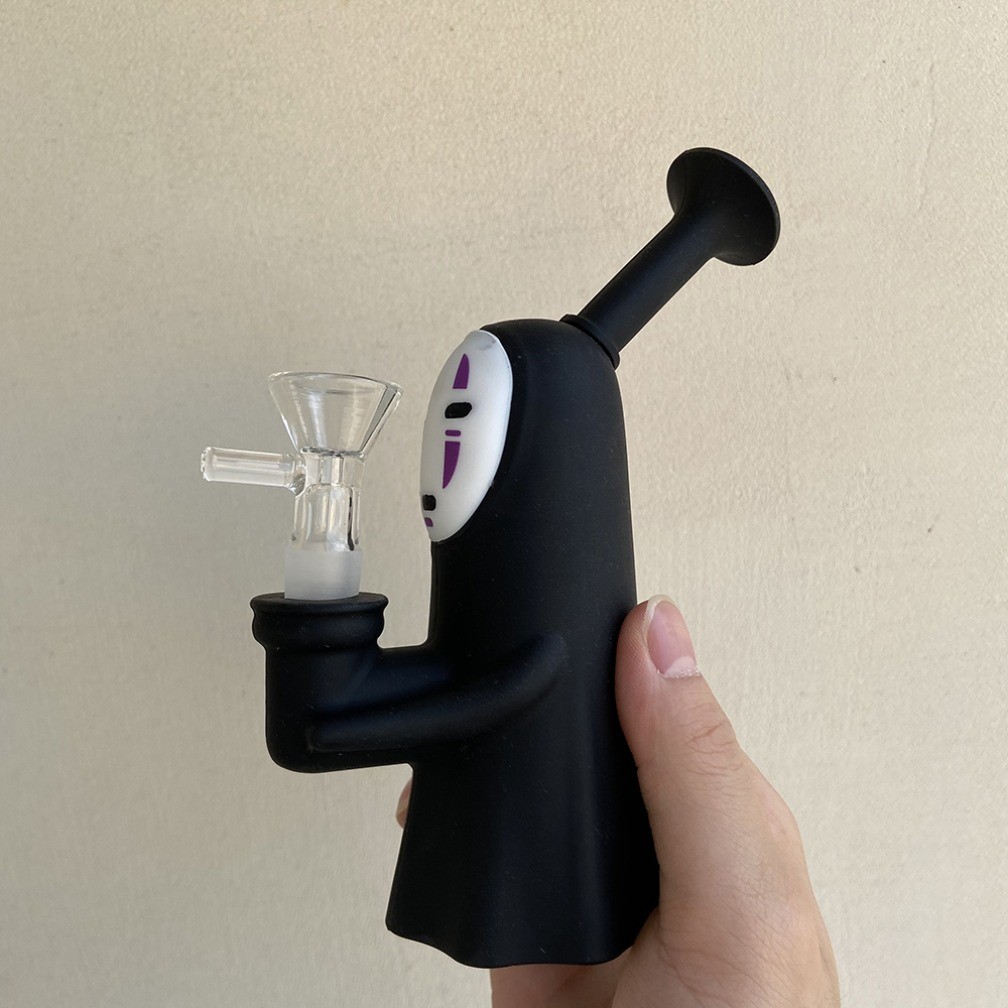 6.2 inch Silicone Hookah Faceless Man Water Pipe Smoking Bong Hand Pipes W/ Bowl