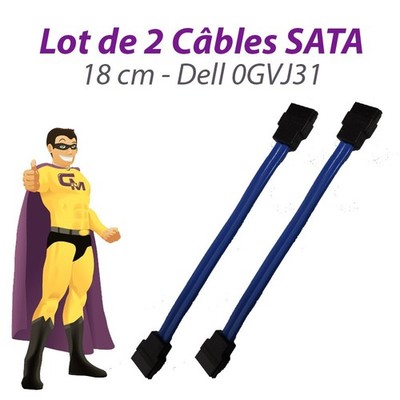 Pack 2 Kabel SATA DELL 0GVJ31 DELL OptiPlex 960 210l GX520 GX620 3020 18cm Blau