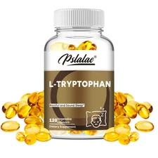 Pslalae L-Tryptophan Capsules, for Sleep Aid and Mood Relief - 120 Capsules