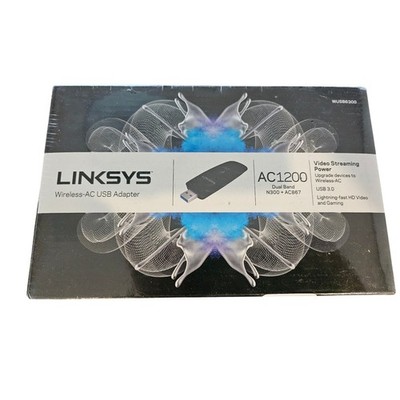 Linksys Wireless-AC USB Adapter Unisex OS Black AC1200 Dual Band WUSB6300