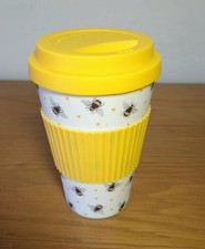 Travel Re-Usable Coffee Cup Silicone Lid & Sleeve Bumble Bee