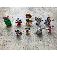 Vintage Disney Figures Lot Of 9 Mickey Mouse Goofy Minnie Donald Collectible HTF