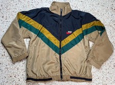 Nike Vintage Old Logo Spell Out Full Zip Windbreaker Jacket Made In USA Size L