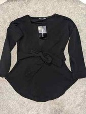 Pretty Little Thing Black Dress with Wrap Size 10