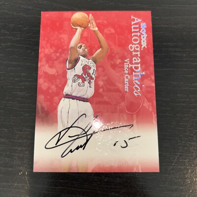 1999-00 Skybox Autographics Vince Carter Toronto Raptors Signed 