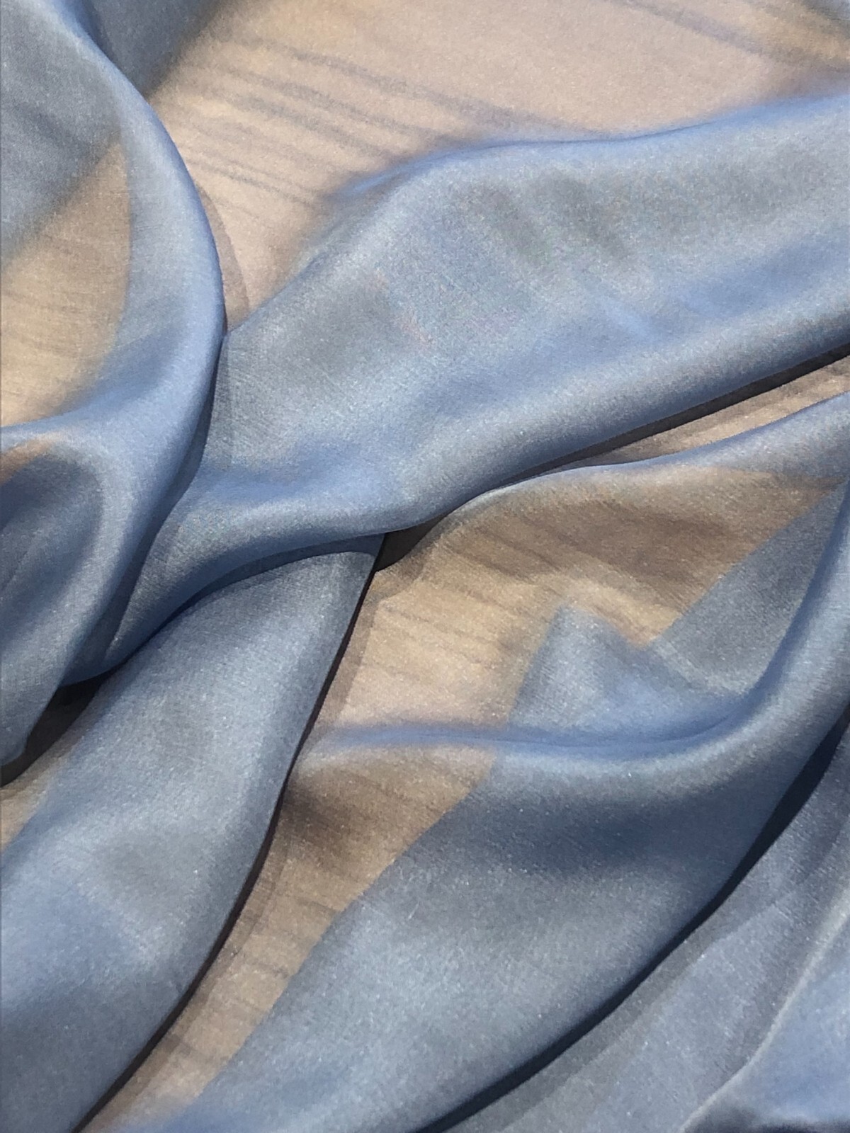 Pure Silk Chiffon, Joyce blue, 114 cm, sold by the metre