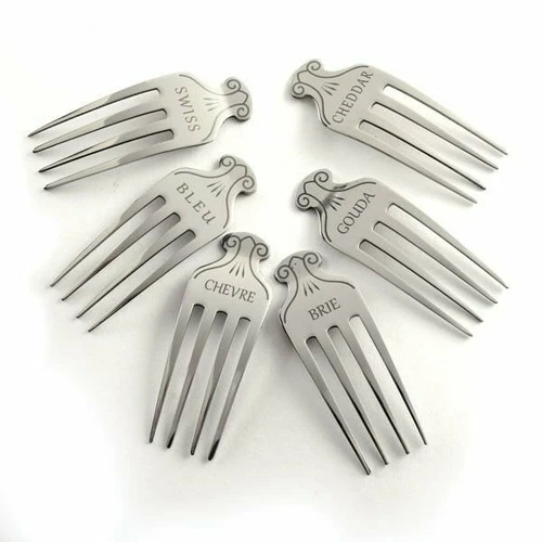 Norpro 6pc Stainless Steel Cheese Markers - Brie Chevre Cheddar Gouda Swiss Bleu