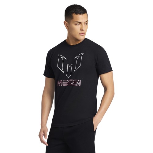 Messi Men's Lionel Messi Black Graphic Short Sleeve Crewneck T-Shirt Tee: L - Picture 2 of 4