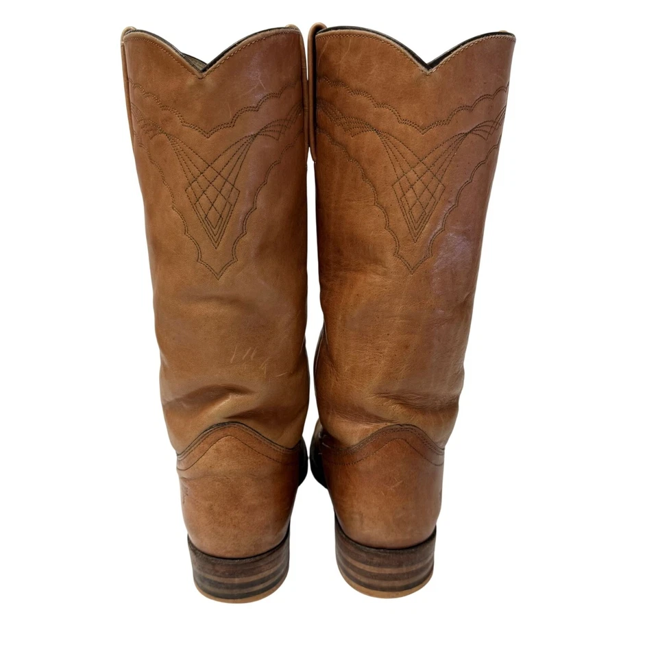 Botas de montar de colección años 70 FRYE COÑAC cuero envejecido vaquero campus occidental hippie Foto 4 de 4