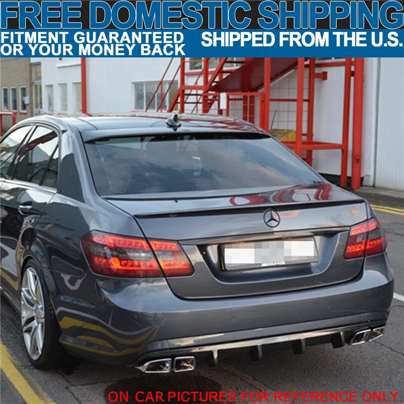For 2010-2016 Benz W212 E-Class Sedan 4DR Rear Roof Spoiler Wing ABS Matte Black Foto 3 de 4
