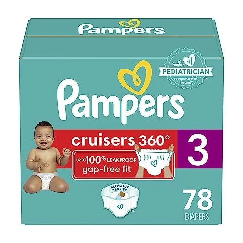 Pampers Cruisers 360 Size 3 Pull On Diapers White Babyproof Leakproof 80 Count