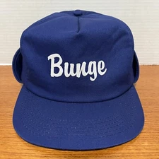 VINTAGE K-Products Bunge Hat Cap Winter Trapper Ear Neck Flap Blue 6 7/8 - 7 5/8