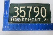1961 61 VERMONT VT LICENSE PLATE TAG #35790