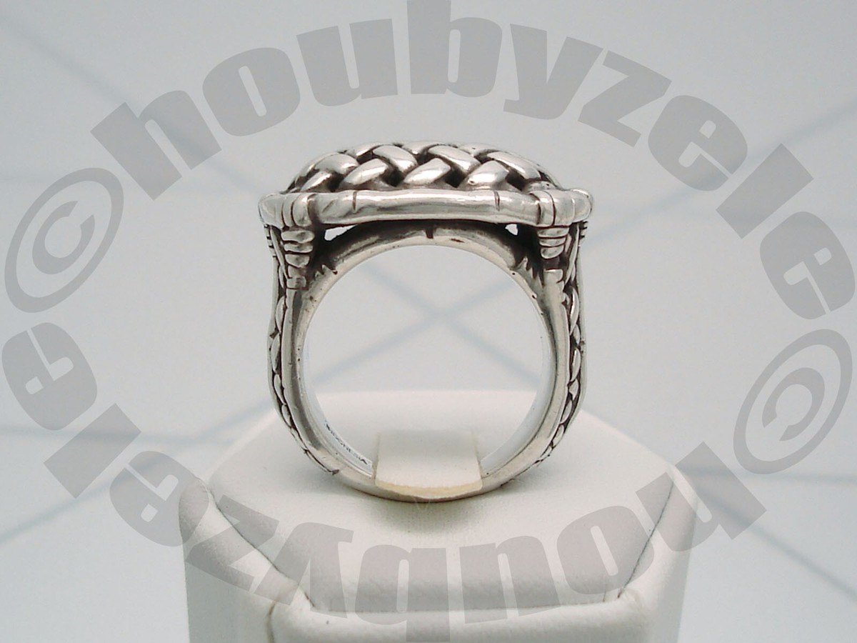 JOHN HARDY Sterling Vintage Woven Lattice Bamboo e/w Ring Sz JOHN HARDY Sterling Vintage Woven Lattice Bamboo e/w Ring Sz